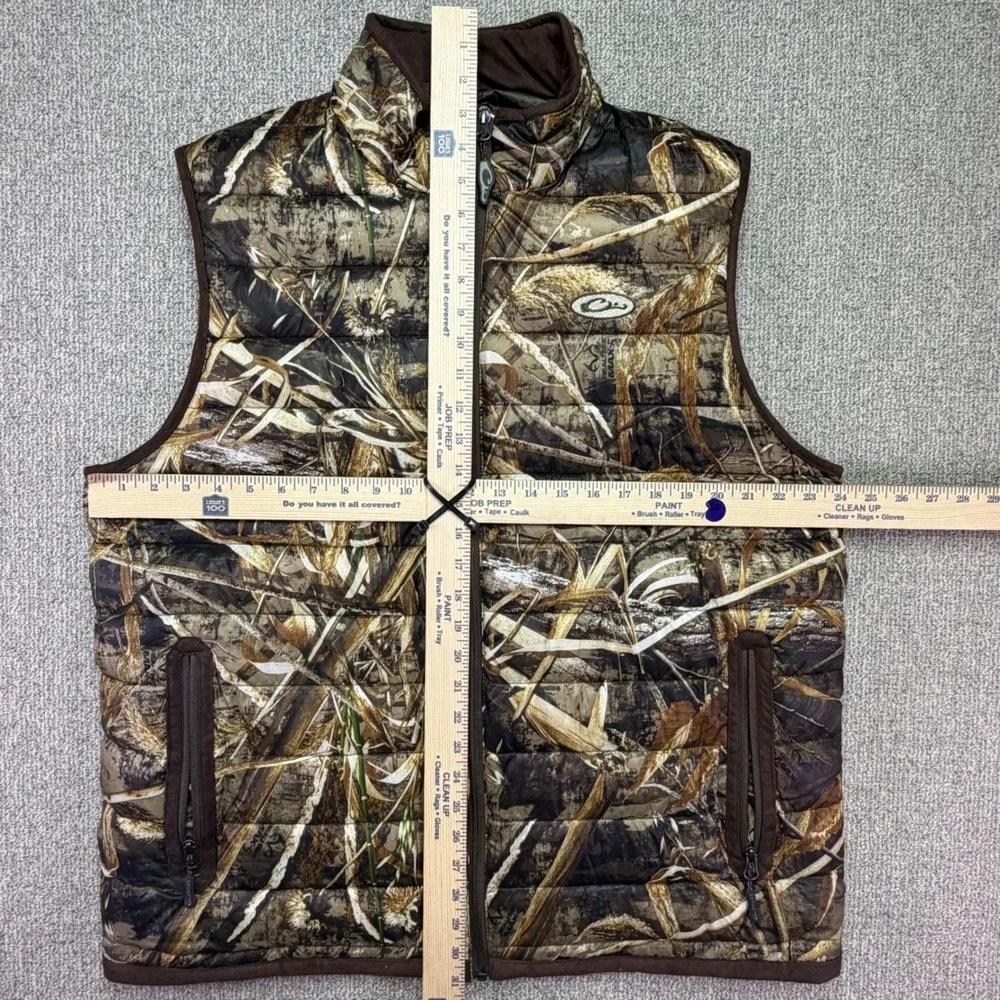 Drake Waterfowl Realtree Max-5 Camo Puffer Vest Mens XL Full Zip Outdoor